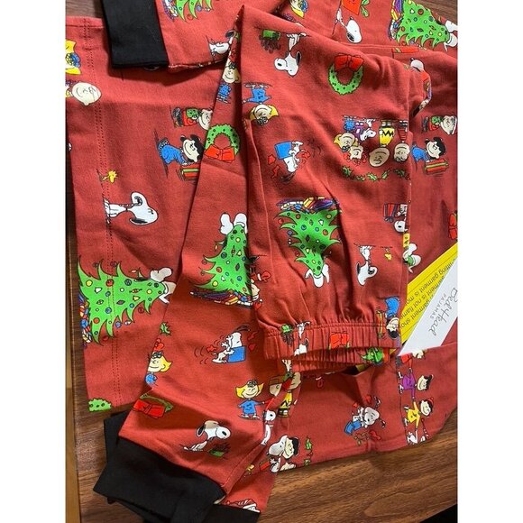Bedhead Peanuts Christmas Pajama Sets Brown 5T Charlie Brown Snoopy Festive Soft - Picture 10 of 11